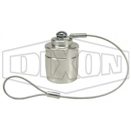 Dixon DQC H Industrial Interchange Dust Cap with Steel Cable, 1-1/2 in Nominal, Aluminum H12DC-A